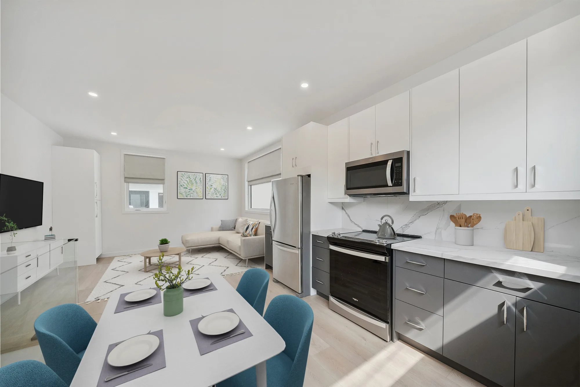 367 Howland — staged kitchen and dining