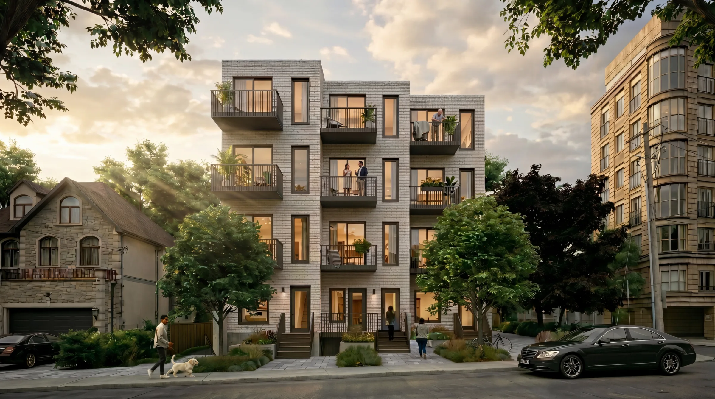 782 Spadina Rd — architectural rendering of an 18-unit multiplex developed by Green Street Flats